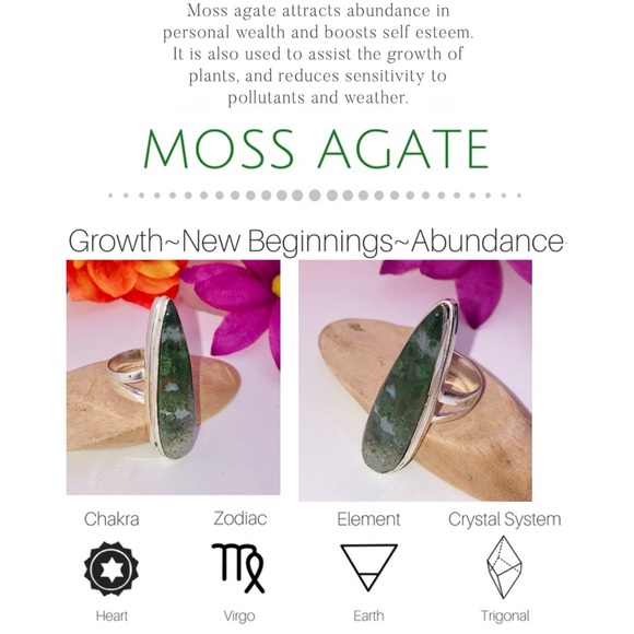 Natural Gemstone Handmade Ring Set Size 6-7 - Picture 5 of 5